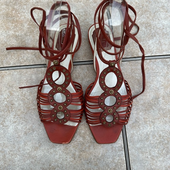 CHRISTIAN DIOR DESIGNER SHOES FOR WOMEN DIOR ALLEGRIA SANDAL FLAMENCO - Picture 3 of 16